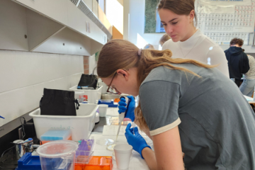 Students in lab working on ABE